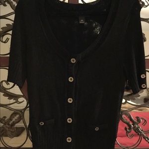 WHBM short sleeve button down v-neck sweater xs.